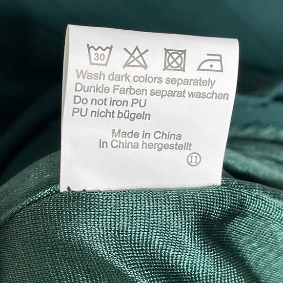 Kate Kasin Pleated Midi Swing Skirt Dark Green Elastic Waist Lined Women's 2XL - Picture 7 of 11